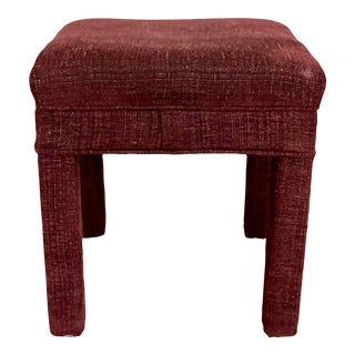 Late 20th Century Upholstered Parsons Stool For Sale