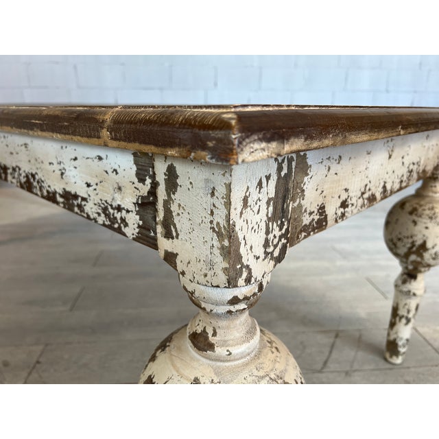 Victorian Farmhouse Whitewashed Distressed Wood Dining Table Chairish