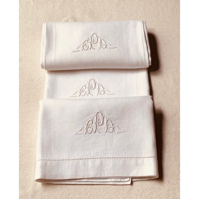 ….Three is exactly the right number for a guest bathroom that means it. These three antique linen hand towels came out of...