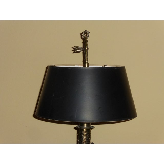 Vintage French Table Lamp With Brass Finial and Black ...