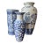 Set of 3 Decorative Blue and White Chinese Porcelain Vases For Sale
