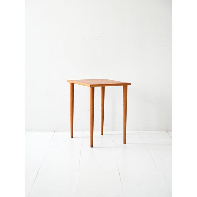 Small Scandinavian Coffee Table with Turned Legs, 1950s For Sale - Image 3 of 8