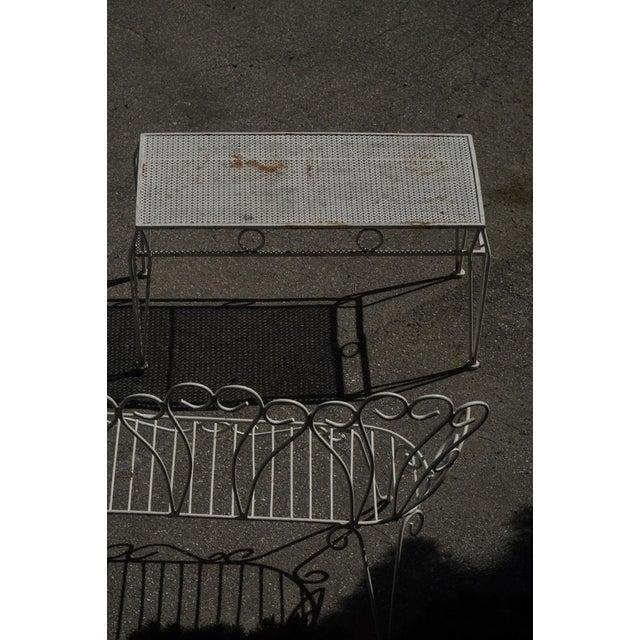 Mid-Century Modern French Garden Metal Coffee Table with Perforated Top, 1950s For Sale - Image 6 of 11