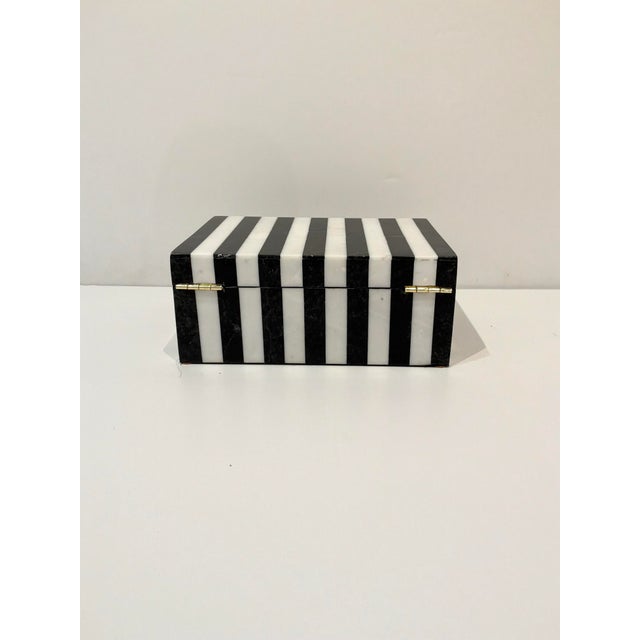 2020s Made Goods Escher Black & White Marble Box. For Sale - Image 5 of 6