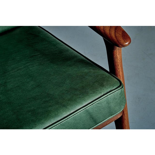 Wood Highback Lounge Chair in Teak and Green Leather from Arne Hovmand-Olsen, 1960s For Sale - Image 7 of 15