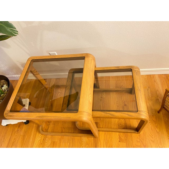 1960s Vintage Lou Hodges Style Nesting Tables - Set of 2 For Sale In Seattle - Image 6 of 6