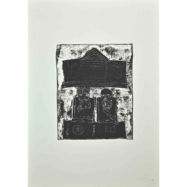 Two Old Men is an original vintage offset print on ivory-colored paper, realized by Franco Gentilini ( Italian Painter,...