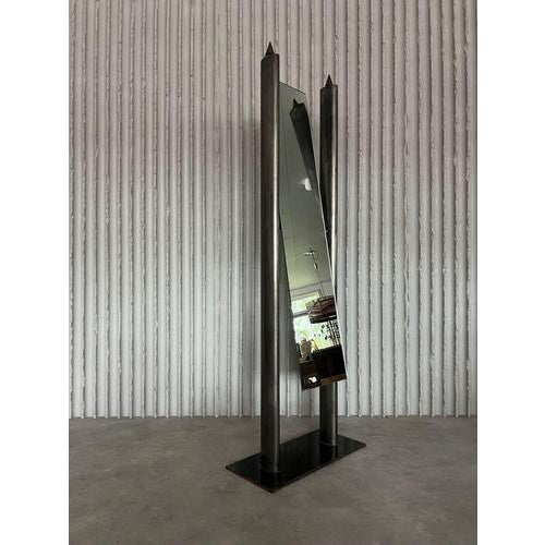 Full-Length Steel Mirror, Italy, 1980s For Sale - Image 12 of 12