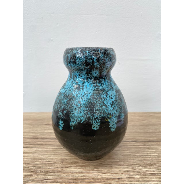 Blue and Black Ceramic Vase in Chamotte Clay from Accolay, 1960s For Sale - Image 9 of 11