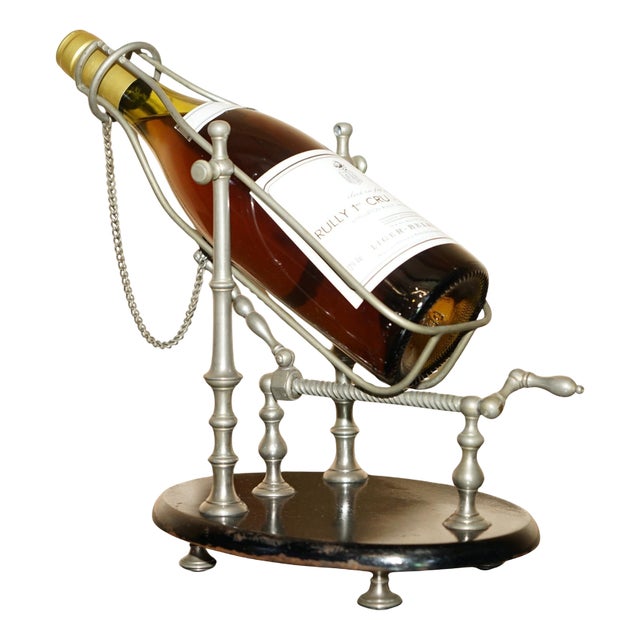 Antique Victorian French Pewter Mechanical Wine Pourer Add a Touch of Class!, 1880 For Sale