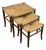 Vintage Mid Century Piazza Original Italian Set of 3 Rush Seat Nesting Stools/Tables, Attributed to Gio Ponti For Sale