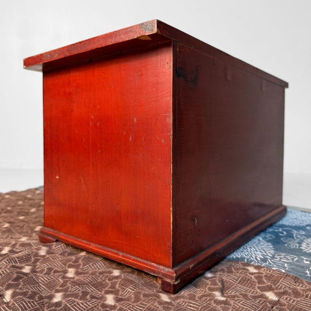 Small Japanese Drawer Cabinet in Reddish-Brown Wood, 1950s For Sale - Image 10 of 12