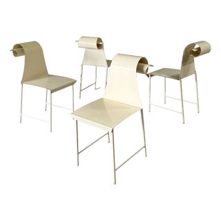 Vintage French Metal Swirl Back Garden Chairs, 1960s, Set of 4 For Sale