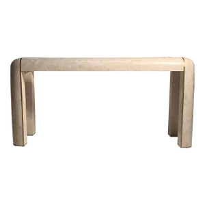 Maitland-Smith Console Tessellated Fossil Mosaic Stone Marble Console Table