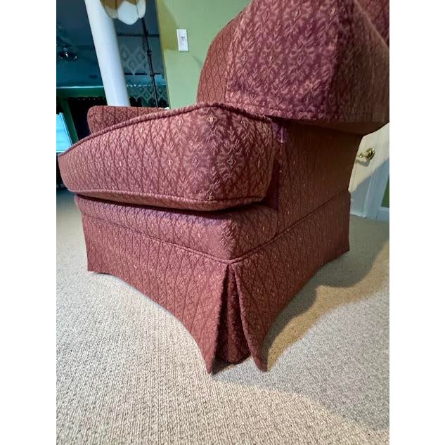 1990s 1990s Vintage Sherrill Furniture Traditional Roll Arm Club Chair & Ottoman Set - 2 Pieces For Sale - Image 5 of 11