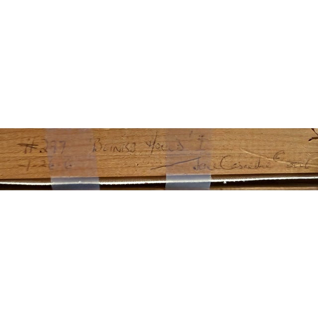 Contemporary Gold Wood Framed Oil on Canvas Portrait “Blinks Hound” Artist Signed J. Casnellie For Sale - Image 11 of 12