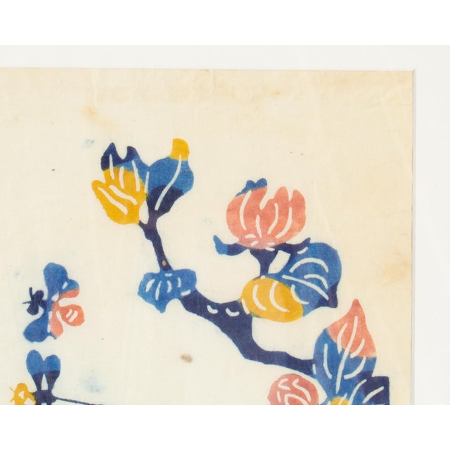 Blue Japanese Stencil Dyed Print by Kichiemon Okamura For Sale - Image 8 of 8