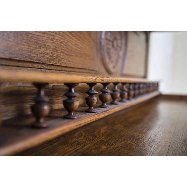 Neo-Renaissance Oak Cabinet with Stained Glass For Sale - Image 18 of 18