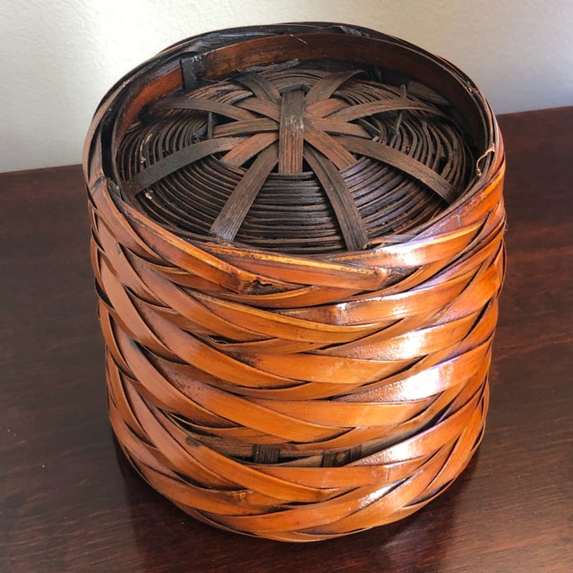 Mid 20th Century 1970s Rattan Planter Basket For Sale - Image 5 of 13
