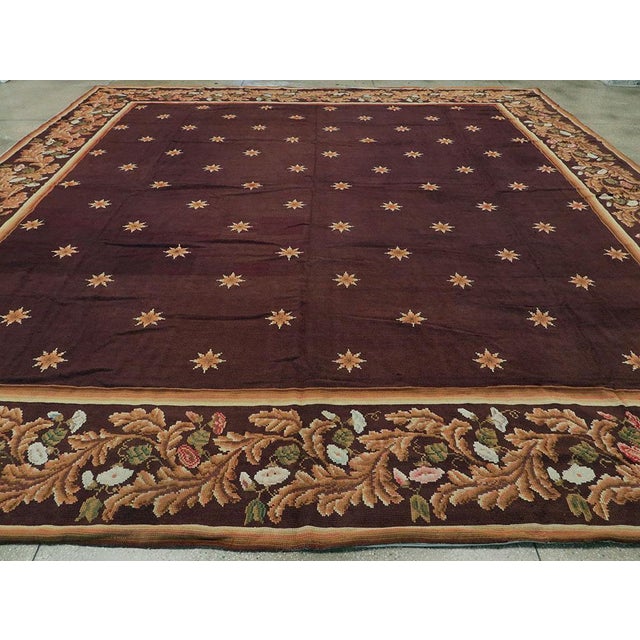 Early 20th Century Galerie Shabab Collection Early 20th Century Handmade French Needlepoint Large Oversize Carpet, Circa 1920 For Sale - Image 5 of 10