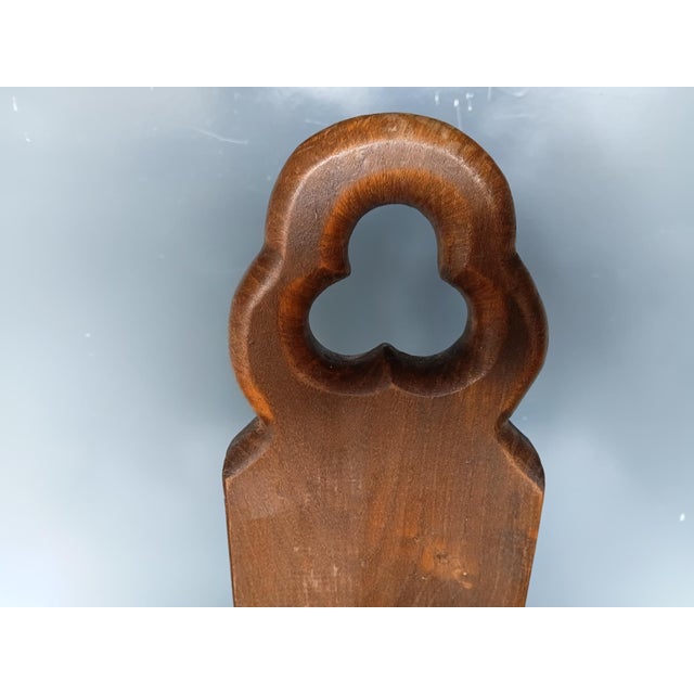 Wood French Antique Mid-Century Brutalist Milking Chair For Sale - Image 7 of 11