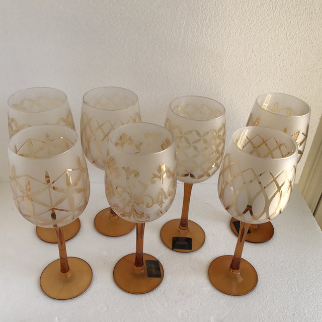 Mikasa Amber Stemware Set of 7 Chairish