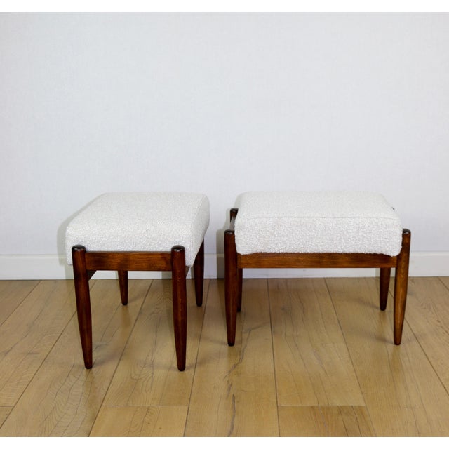 Cream Bouclé Ottoman from Edmund Homa, 1970s For Sale - Image 6 of 10