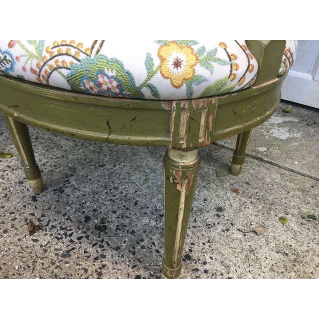 Green Gustavian Painted Chairs - W/New Upholstery For Sale - Image 8 of 11