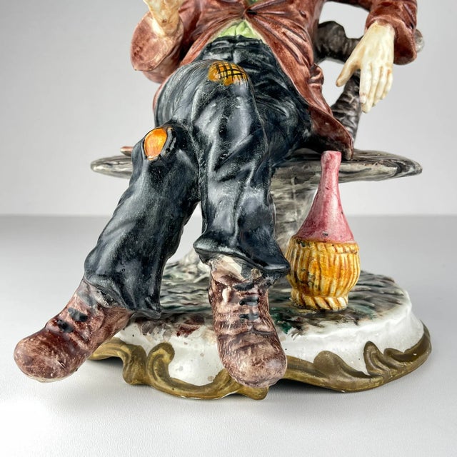 Mid-Century Modern Vintage Original Ceramic Sculpture of Man from Bassano, Italy, 1974 For Sale - Image 3 of 13