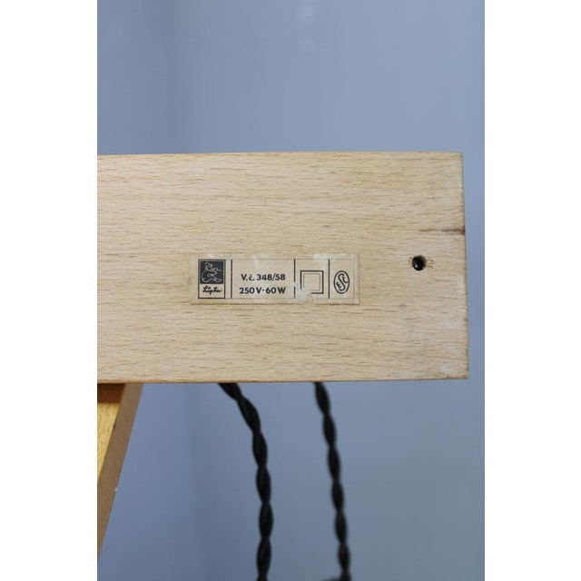 Mid-Century Adjustable Wooden Wall Lamp with Rattan Shade from Lipta, 1970s For Sale - Image 14 of 15