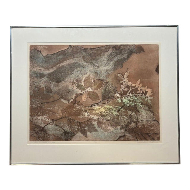 Original Janine Leroux-guillaume 'derniere Tendresses' Abstract Nature Engraving For Sale