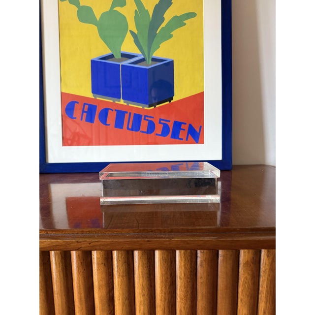 Hollywood regency lucite box Guzzini Italy 1970 Acrylic glass, brass H 7 × 20.5 x 10.5 cm Conditions: good consistent with...