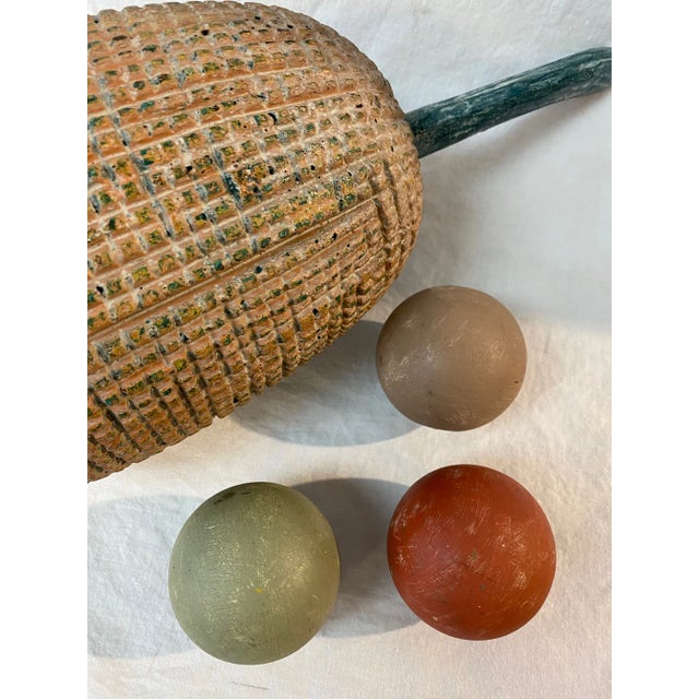 Vintage Carved Fruit from Horizons International Accents Inc. The large piece is either a Jackfruit or Durian. Three small...