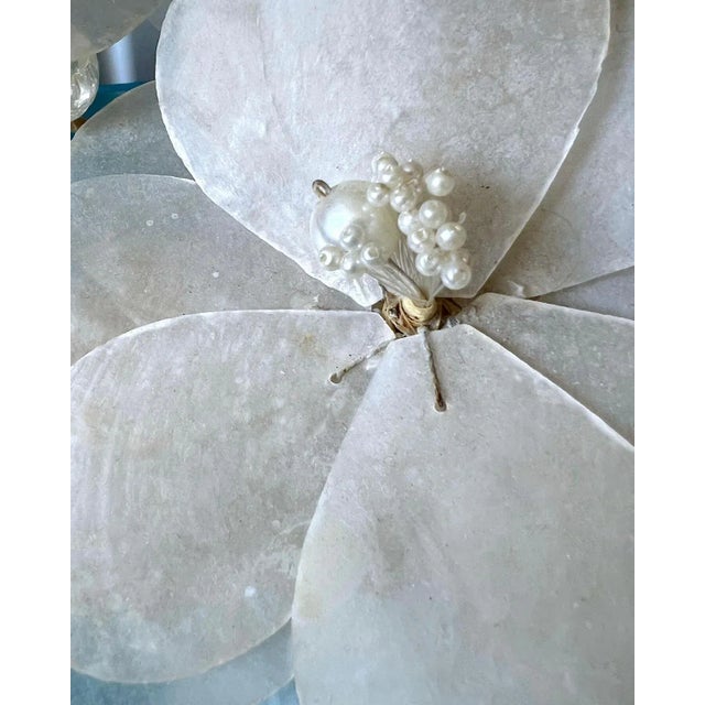 Shell 1970’s Capiz Shell Flower Display For Sale - Image 7 of 9