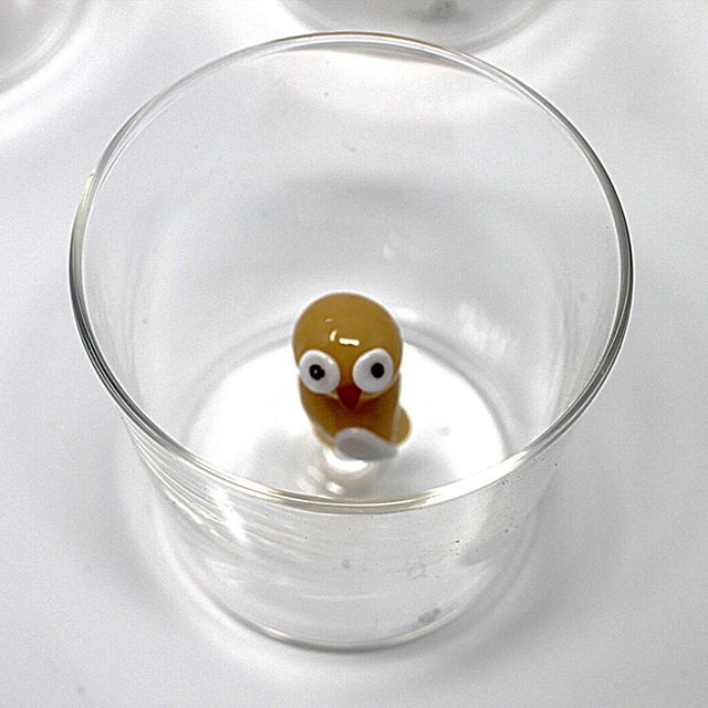 Glass 1990s Ichendorf Milan Woodland Tales Owl Tumblers For Sale - Image 7 of 7