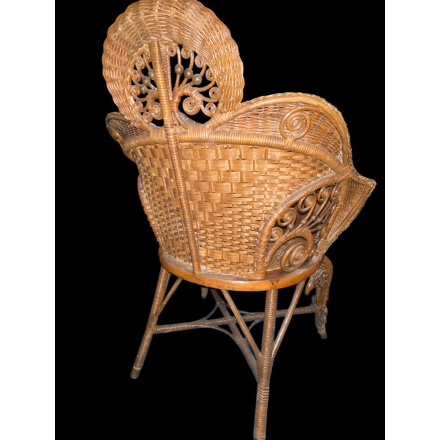 Victorian Exceptional Antique Heywood Brothers & Wakefield Fancy Wicker Armchair, Dating to Circa 1897–1915 (Pre-1921 Maker). For Sale - Image 3 of 11