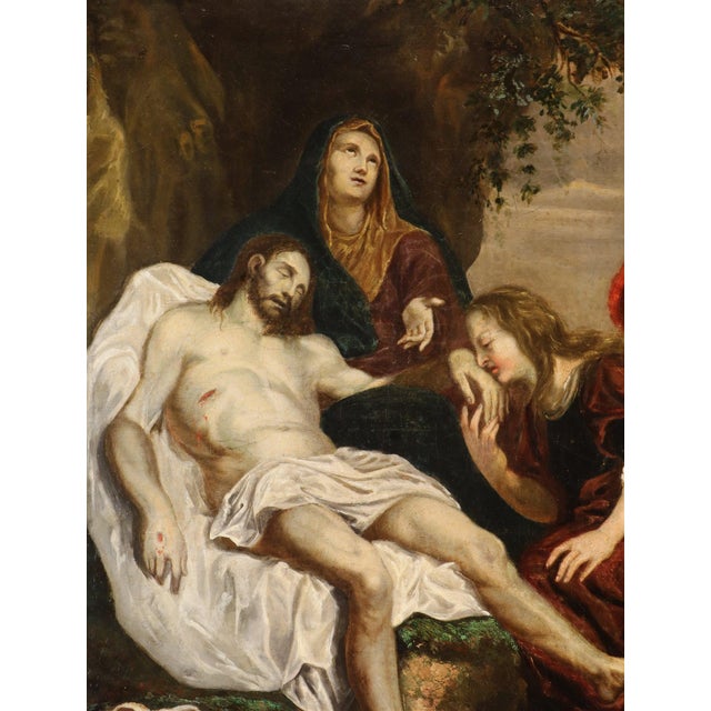 Follower of Anthoon Van Dyck, Lamentation of Christ, 1720, Oil on Canvas, Framed For Sale - Image 7 of 14