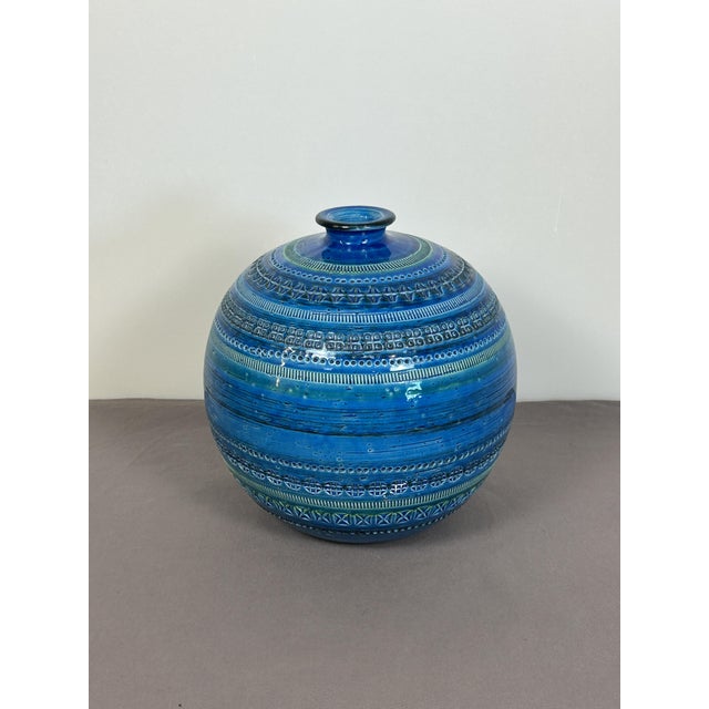 Blue Rimini Flavia Montelupo Vase Decoration by Aldo Londi for Bitossi, 1960s For Sale - Image 8 of 8