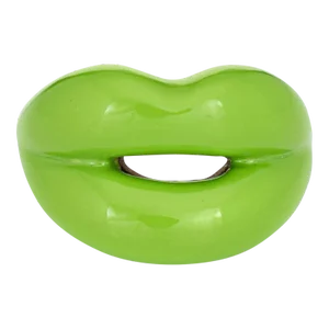 Late 20th Century Solange Azagury Partridge Green Hot Lips Ring Sterling Silver size 4.5