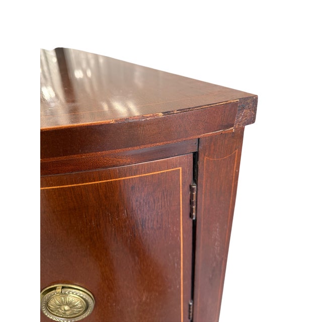 Late 20th Century Baker Furniture Federal Style Inlaid Mahogany Demilune Sideboard Buffet For Sale - Image 13 of 18