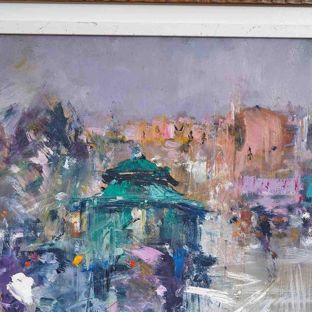 Renzo Piccoli, Urban Scene, 1920s, Oil on Canvas, Framed For Sale - Image 3 of 5