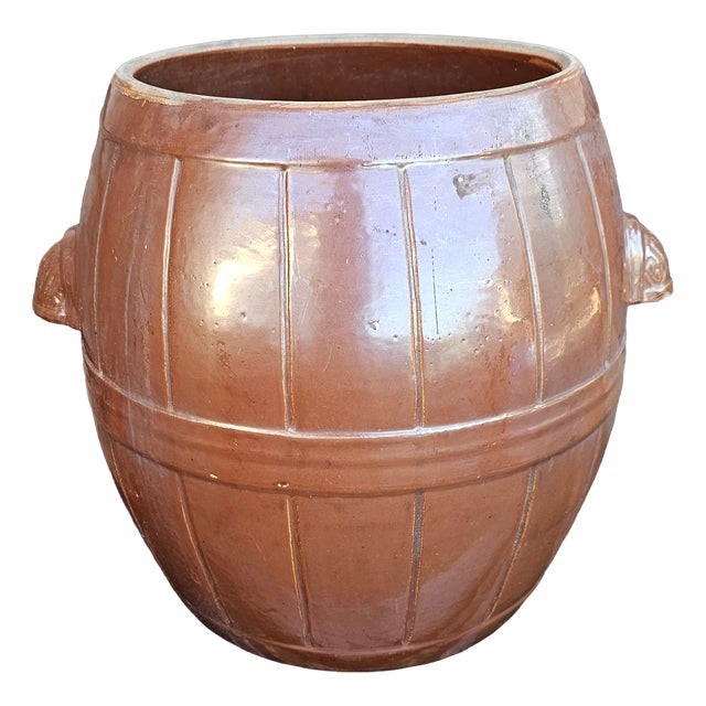 Vintage Art Deco Clay Pot, 1950s For Sale