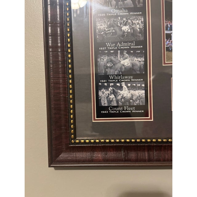 Framed Triple Crown Horse Racing Memorabilia Featuring American Pharoah & Historic Winners For Sale - Image 4 of 11