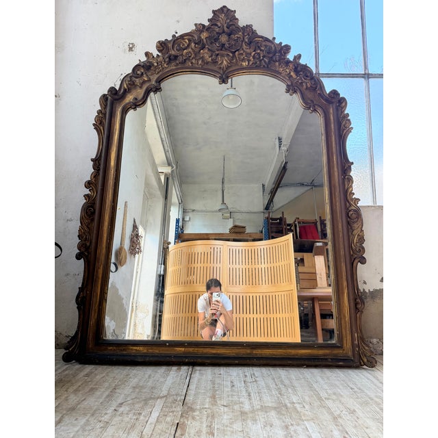 Antique Wooden Fireplace Mirror, 1800 For Sale - Image 12 of 18