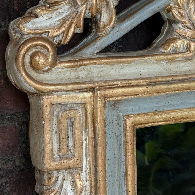 Late 20th Century Louis XVI Wall Mirror Newly Painted in Swedish Gustavian Style For Sale In Mobile - Image 6 of 16