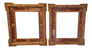 Antique Renaissance-Style Frames in Carved and Painted Wood, 1870