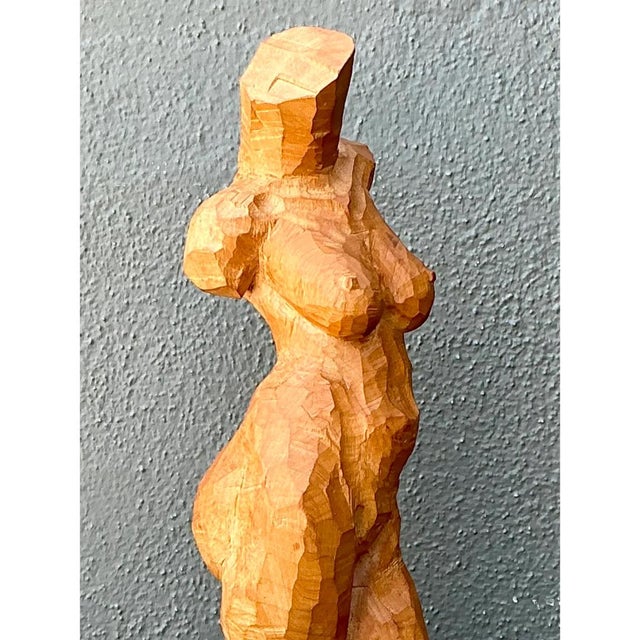 Vintage Abstract Wood Figurative Sculpture For Sale - Image 9 of 12