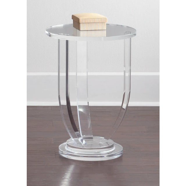 Modern Handmade Clear Acrylic Side Table For Sale - Image 3 of 4