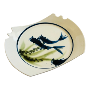 Studio Pottery Serving Plate With Chopstick Rest