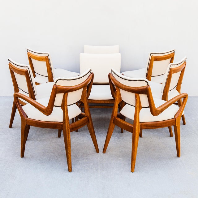 Restored 1950s Brown Saltman Solid Mahogany Dining Chairs in Edelman Leather For Sale - Image 18 of 18